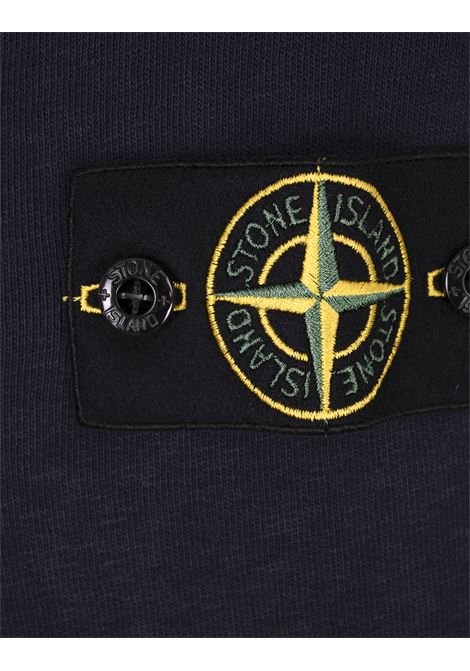 Felpa con Cappuccio Blu In Pile Di Cotone Malfilé Con Effetto OLD STONE ISLAND | K1S156100037-S0060V0020